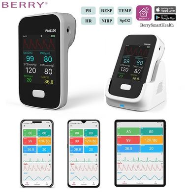 Multi Parameter Li Battery Patient Monitor with High Resolution Color LCD and  Smart Health APP