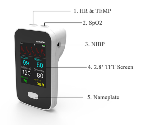 Multi Parameter Patient Tracker With Spo2 Heart Rate TEMP Measurement And Data Transfer To Bluetooth
